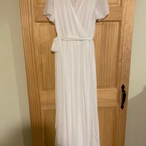 Baltic Born White Pleated Wrap Gown